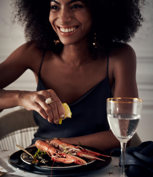 the girl is having lunch